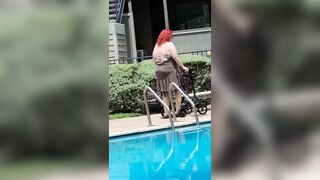 Summer Has Arrived! Time for the 1st Visit to the Pool Hot Large Nurse Vicki Style!
