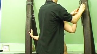 Fastened Redhead mother I'd like to fuck Endures Clamps and Flogger Play
