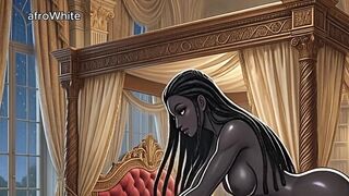 AI Generated - Comics toon animated comics afro american ebony black european trans dominatrix stripper screws step sister raw