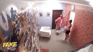 Fake Hostel Cute brunette hair feels loved after hard coarse bang soaked snatch squirt climax