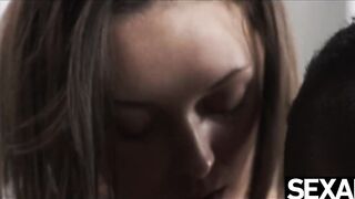 See cute gal's mad oral pleasure and intensive creampie climax
