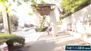 Cute Oriental teen from Thailand enjoys a much mature dude screwing her