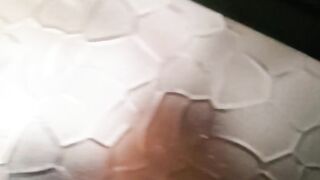 My preggy black lalin girl wife taking a shower and likes to be watched