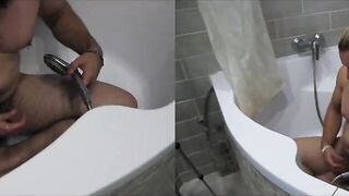 Bearded German dad pissing and stroking in the baths (multicam, 1080p, 60fps)