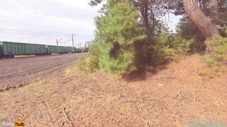 Outdoor Pussyjob Cum in my Twat Pants and then Wears it 4K