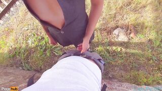 Outdoor Pussyjob Cum in my Twat Pants and then Wears it 4K