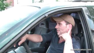Amateur redhead hard anal banged n fisted by the taxi driver