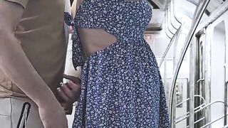 Forbidden Touch on Subway Educate! Perv Stranger's Rod Gets hard whilst this babe accidental touch him. Barefaced Chap CUMS Hard using beauty's hand