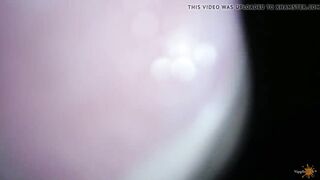Very moist vagina plays with a hard large rod