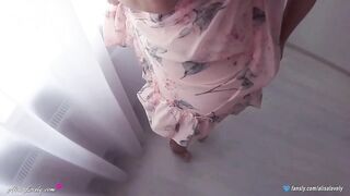 Step Mama caught Step Son with Boner and Helps Him Cum in Her Satin Pants whilst Standing