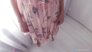Step Mama caught Step Son with Boner and Helps Him Cum in Her Satin Pants whilst Standing