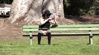 Teaser - Flashing my snatch at the park!