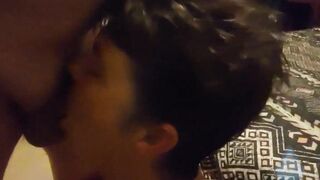 Granny T Sucks Him And Keeps Sucking After That guy Cums!