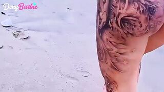 This chab ripped open the blond's cunt and made the married woman cry on the beach.