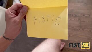 FIST4K. Brave woman in ebony nylons receives thrills