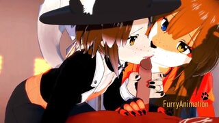 Fur Queer Comics CG - Three-some Horse Luis (Horse) Naru (Fox) & Shiro (Dog)