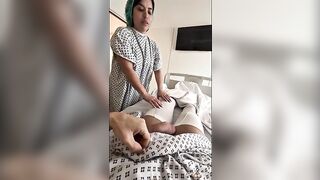 I bang a stranger in the public hospital: deepthroat, bang hard and creampie