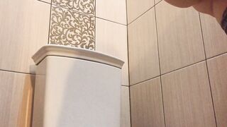 Trickling Soaked Teen Masturbation in Public Latrine