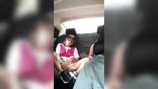 I screw my ally in my boyfriend's car.