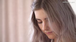 Russian cute honey Tieny masturbates her constricted cunt