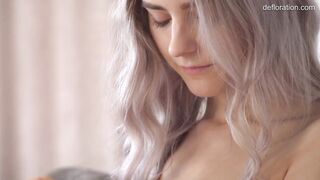 Russian cute honey Tieny masturbates her constricted cunt