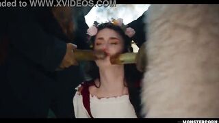 Maddie Wren Monster Drilled - Real Life Anime 3some