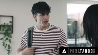 PURE TABOO Shocked Dude Catches Twisted Fresh StepAunt Ivy Ireland Getting Free Used In The Kitchen