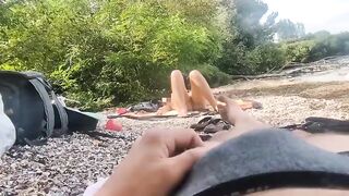Exhibitionist Cutie Watches Me Cum After I Show Her My Cock