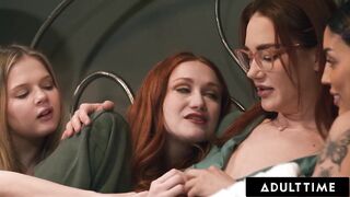 ADULT TIME - mother I'd like to fuck Siri Dahl Comforts Stepdaughter Scarlet Skies & Her Besties With A Sexy Foursome!
