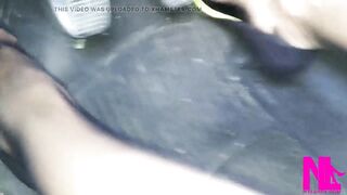 Fleshly Driving in Ebony Suede Pumps with Thin Metal High Heels