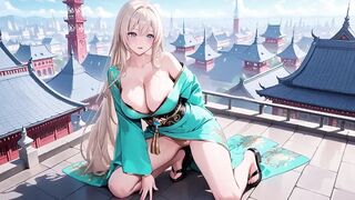 Emerald Kimono Queen! Languidly Sprawled on the Sun-drenched Bedroom Daybed, That babe Gazes Back with a Sleepy Allure