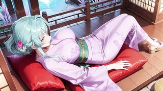Purple Kimono Domme! Can't Handle the Wetness Beneath the Red Torii Gate