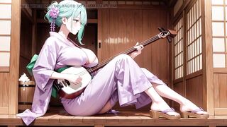 Purple Kimono Domme! Can't Handle the Wetness Beneath the Red Torii Gate