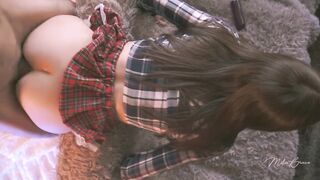 I came from school and drilled my stepbrother, Creampie