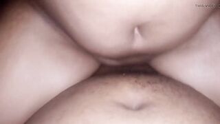 Perspired Ride. Sweat on My Breasts and Haunches