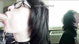 18yo Rock Fantasy Gal Gwen Shows Off Impossibly Sloppy Deepthroat and Ball Sucking