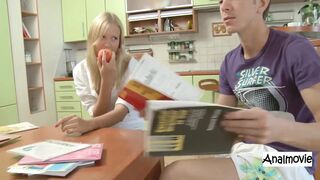 Hailey Retro Pornstar Does Anal in the Kitchen, Standing Anal and Work Tops Cum in Throat, Russian Hottie From Way Back