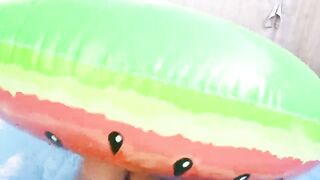 Watermelon Swimring Outdoors Pool Ride - Bunny Looner