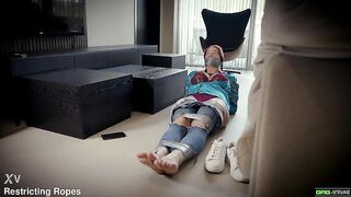 Gal next door babysitters tied and wrapgagged by intruder EP
