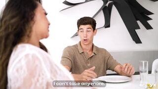This lustful Colombian stepmom La Paisita bounces her wet vagina on youthful weenie like a wicked doxy in heat, banging it raw right on the table