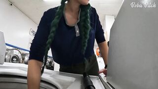 I Locked my Clothing in the Dryer at a Public Laundromat - ENF Public Masturbation and SQUIRT