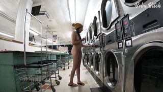 I Locked my Clothing in the Dryer at a Public Laundromat - ENF Public Masturbation and SQUIRT