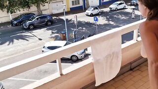 risky sex on the balcony caught by people 100% real