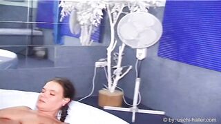 Homemade creampie group sex party with three angels & 14 boys