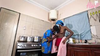 AFRICA MAID REFUSED TO LEAVE THE LARGE SCHLONG GATEMAN IN THEIR BOSS KITCHEN. HAWT 4K