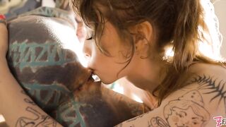 Tattoo Lesbos play with large ANAL toys - SQUIRTING on Eden Ivy - ATM, snatch licking
