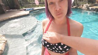 My 1ST EVER Pool Oral pleasure & Drink! POV BJ