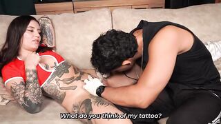 Large tattoo - Tattooed woman desires a tattoo on her twat. Guess what ended up happening?
