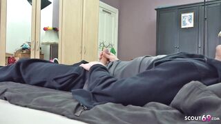 German step-sister Marie caught step-bro masturbating
