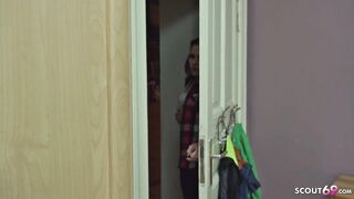 German step-sister Marie caught step-bro masturbating